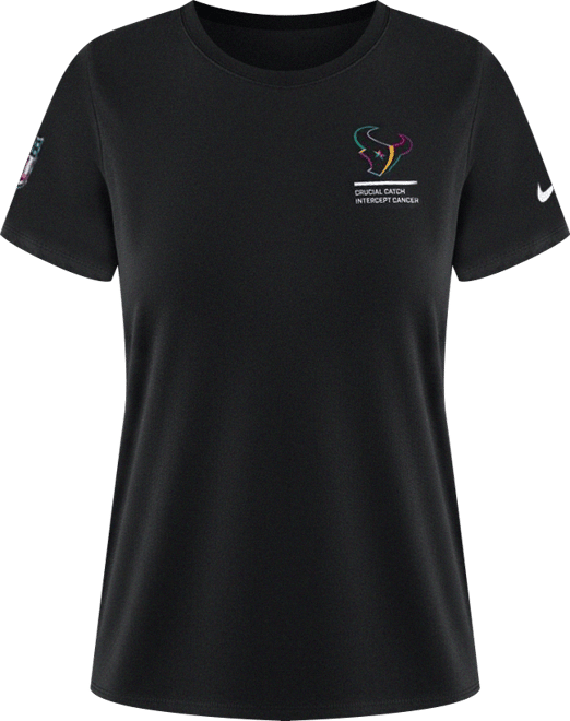 Women's Black Houston Texans 2025 Nfl Crucial Catch Tri-Blend Dri-fit T-Shirt