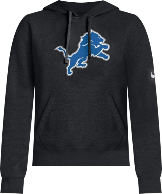 Women's Black Detroit Lions Club Fleece Pullover Hoodie