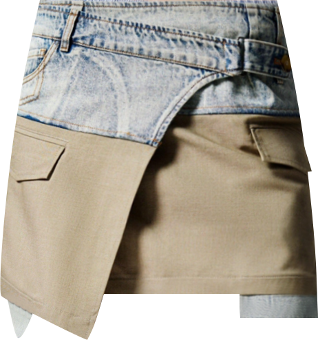 Women's Short bimaterial skirt