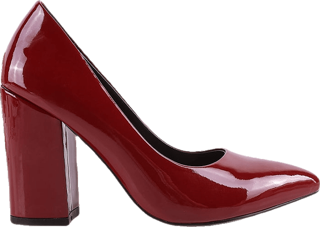 Kamira Patent Faux Leather Block Heel Pumps