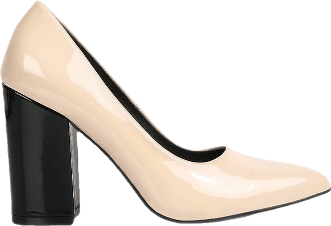 Kamira Patent Faux Leather Block Heel Pumps