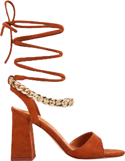 Womens Gone Gurl Metal Chain Lace Up Sandals