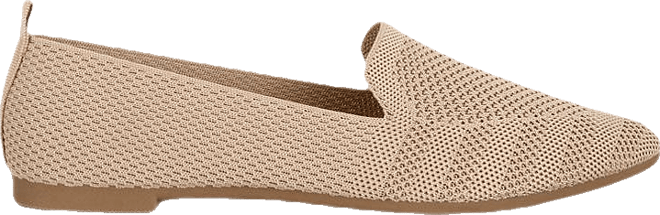 Akili Knit Textile Solid Flats Women