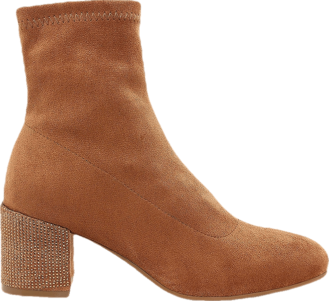 Chena Rhinestones Embellished Block Heel Boots Women