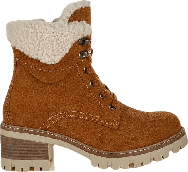 Madoka Fur Collar Chunky Ankle Boots Women