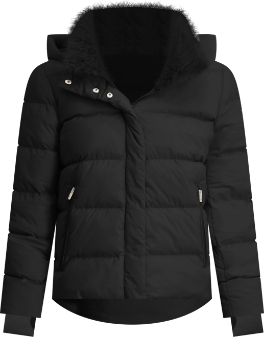 Women's Faux-Fur-Collar Hooded Puffer Coat