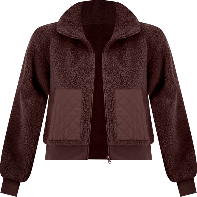 Juniors' Full-Zip Teddy Fleece Jacket