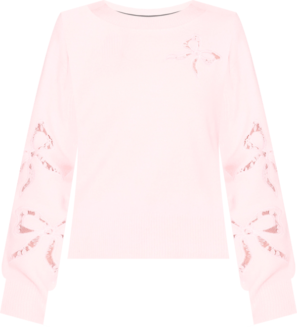 Women's Lace Bow Long Sleeves Sweater