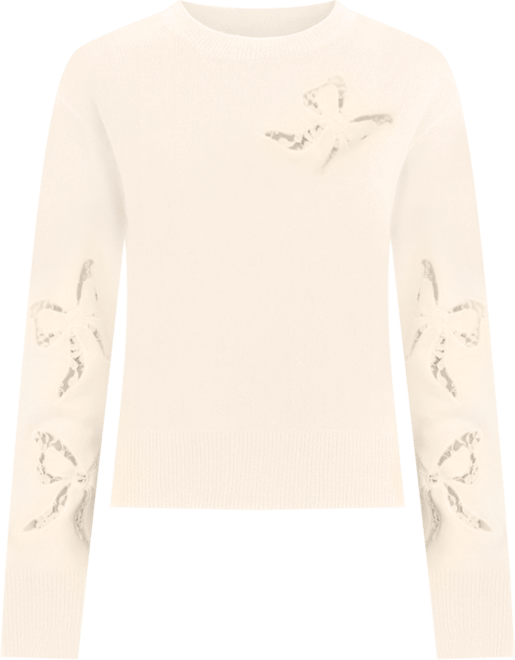 Women's Lace Bow Long Sleeves Sweater