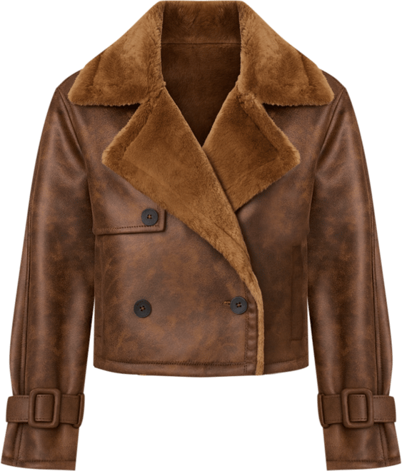 Women's Faux Shearling Cropped Jacket