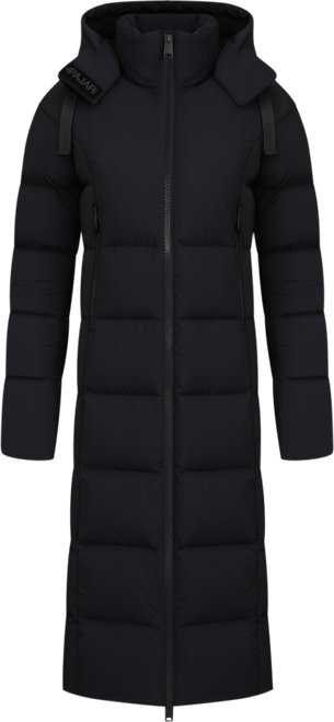 Women's Zaniah Long Channel Quilted Puffer with Removable Hood