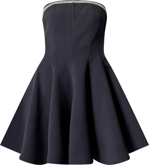 Women's Jewel Trim Flounced Mini Dress