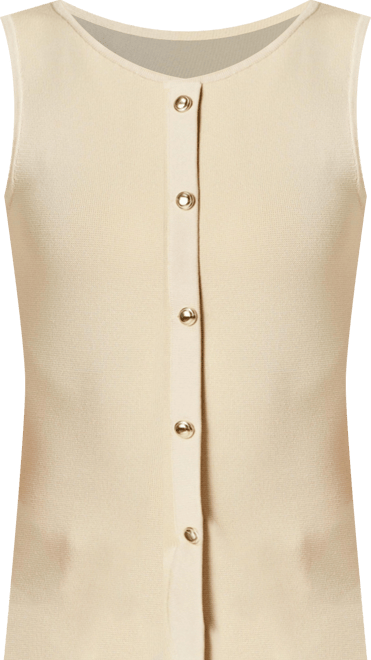 Women's Knit Buttoned Sleeveless Top