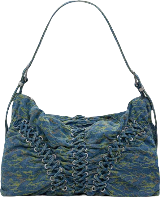 Women's Large braided denim bag