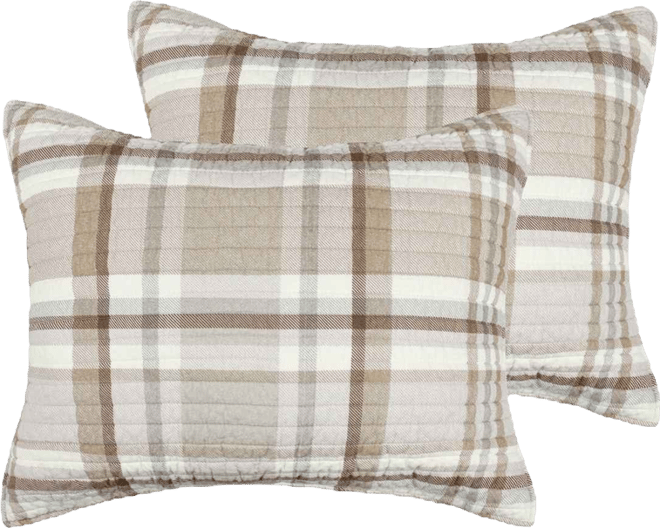 Spencer Red Plaid Quilted 2-Pc. Sham Set, Standard