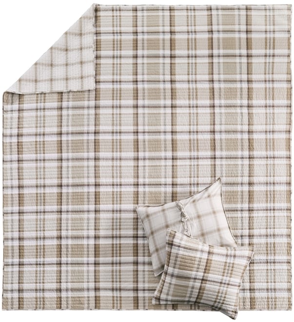 Spencer Red Plaid Reversible Quilt, King/California King