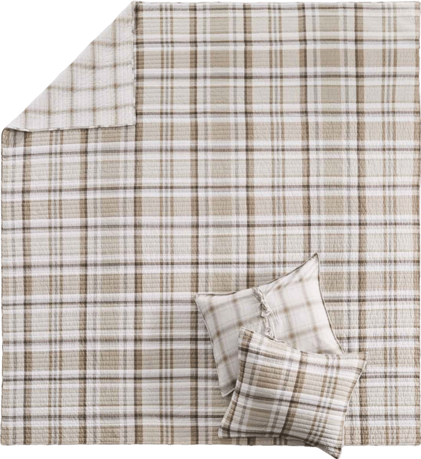 Spencer Red Plaid Reversible Quilt, Full/Queen