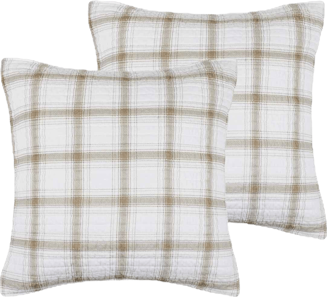 Spencer Red Plaid 2-Pc. Sham Set, European