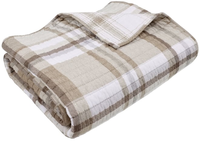 Spencer Red Plaid Reversible Quilted Throw, 60" x 50"