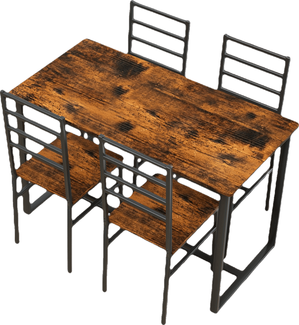 Casainc 5 Piece Dining Table and Chair Set with Metal Frame and Wooden Top