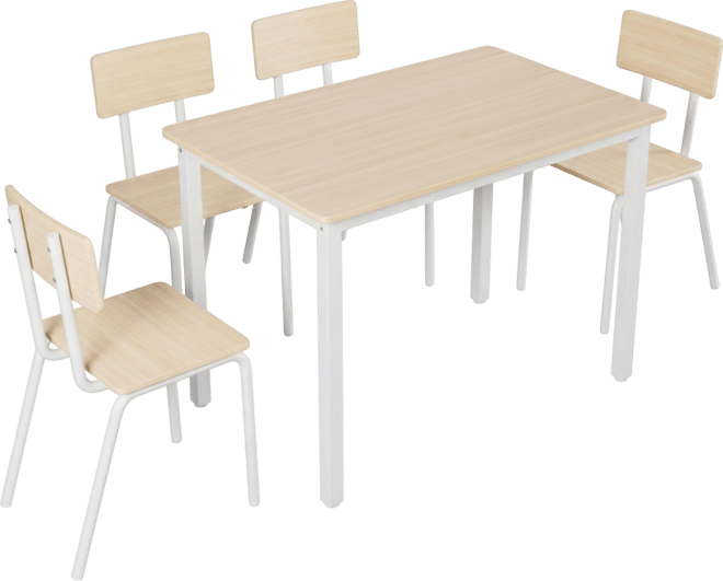 Casainc 5 Piece Dining Table Set with 4 Chairs, Metal Frame Kitchen Table for Small Space