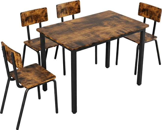 Casainc 5 Piece Dining Table Set with 4 Chairs, Metal Frame Kitchen Table for Small Space