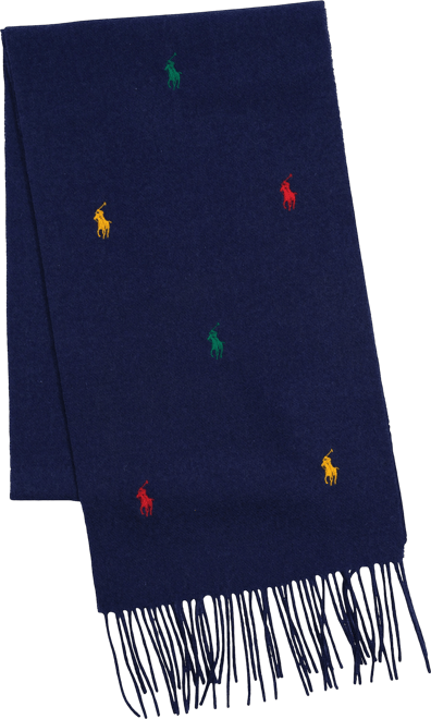 Men's Embroidered Polo Player Scarf