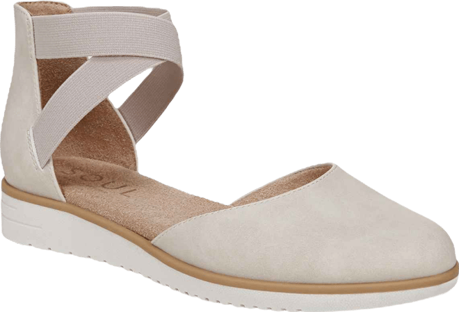 Women's Intro Round Toe Slip On Low Wedge Flats