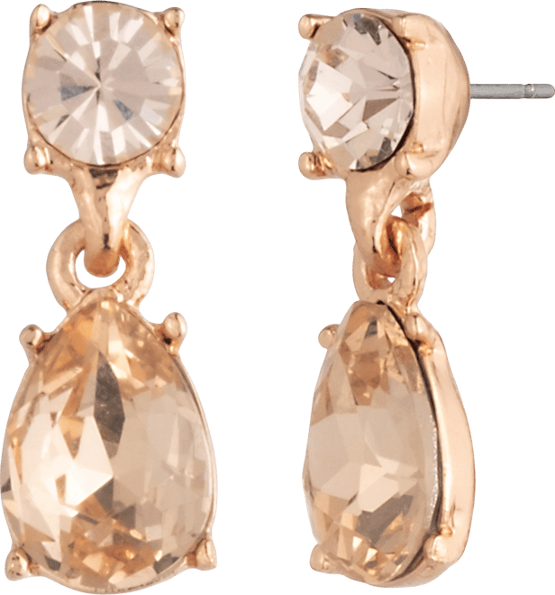 Glass Stone Drop Earrings