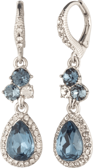 Glass Stone Double Drop Earrings