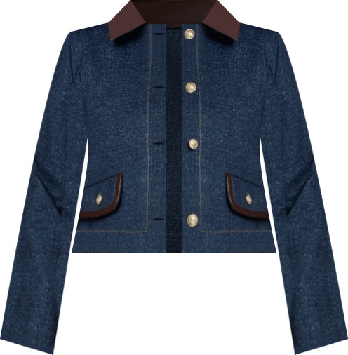 Women's Collared Long Sleeve Denim Jacket