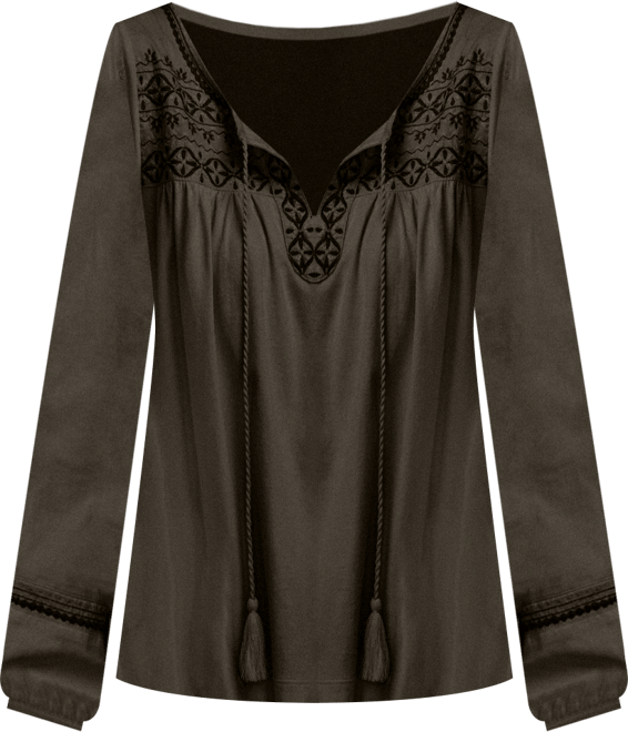 Women's Long Sleeve Peasant Top