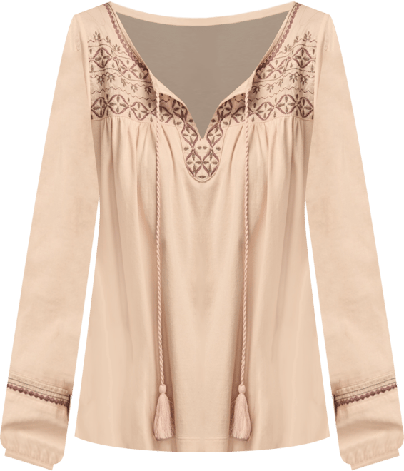 Women's Long Sleeve Peasant Top