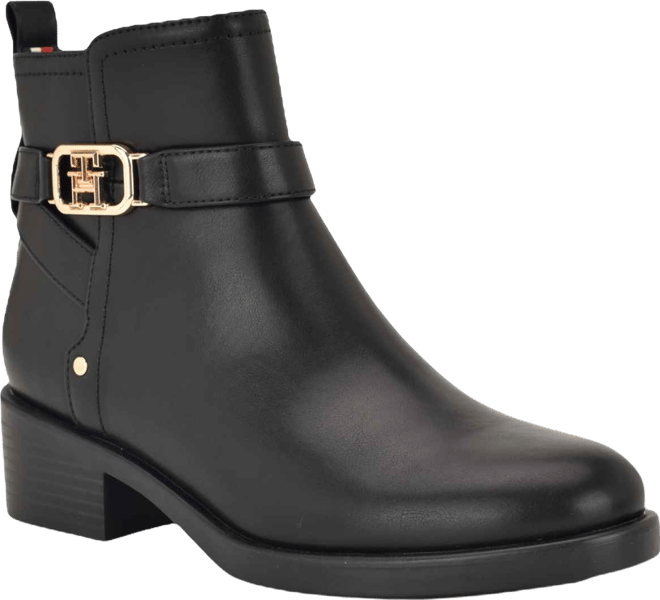 Women's Ivaide Logo Strap Block Heel Booties