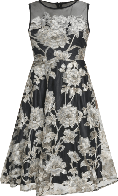 Women's Lace Crewneck Midi Dress