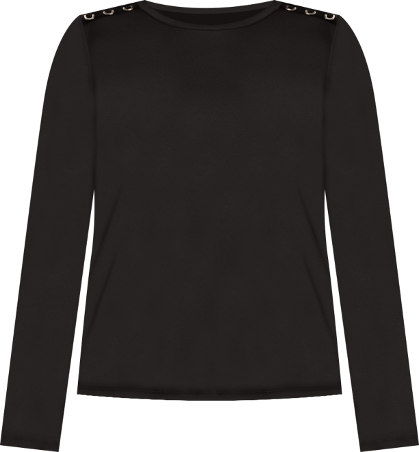 Plus Size Laced Crew Neck Long Sleeve Top