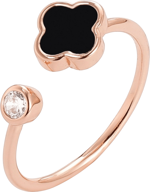 Rose Gold Plated Adjustable Clover Ring