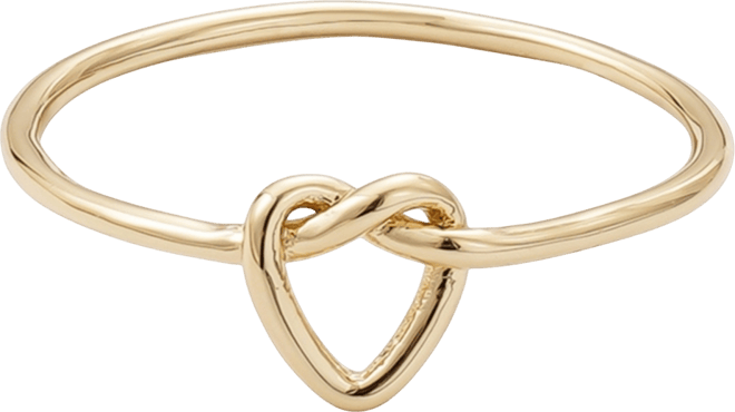 Gold Plated Heart Knot Ring