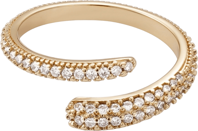 Cubic Zirconia Overlapping Pave Band Ring