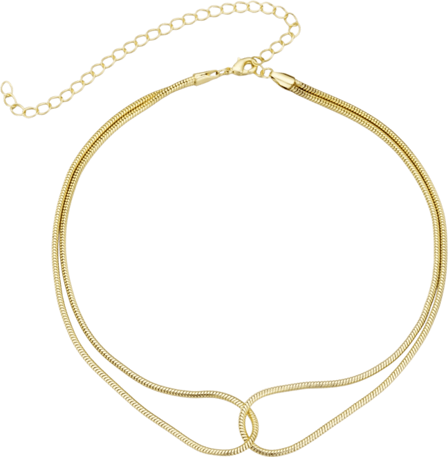 Gold Plated Interlocking Rope Chain Necklace