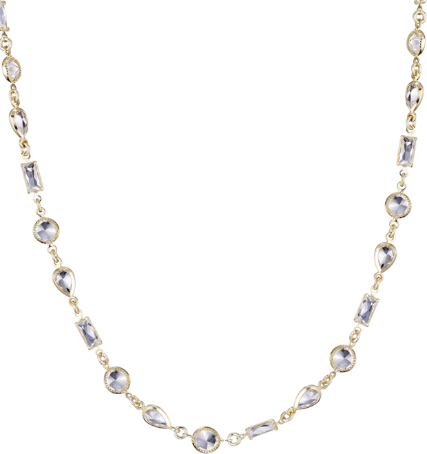 Gold Plated Crystal Mixed Shape Necklace