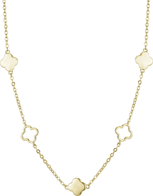 Gold Clover Station Necklace
