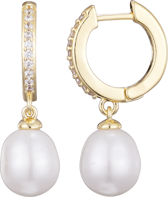 Gold Plated Cubic Zirconia Huggie Hoop Earrings