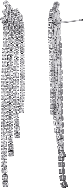 Silver Plated Crystal Cascade Sweeper Earrings