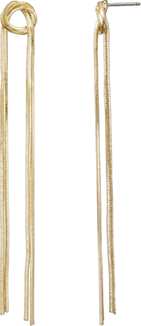 Gold Plated Slinky Rope Chain Sweeper Earrings