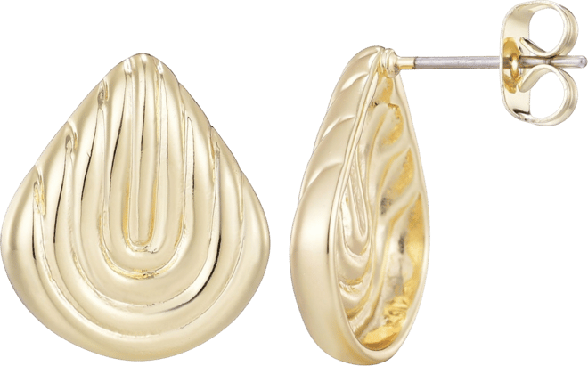 Gold Plated Deco Stud Earrings