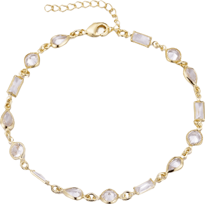 Gold Plated Crystal Mixed Shape Bracelet