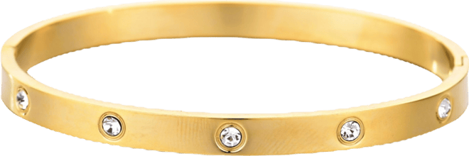 Tarnish Resistant Gold Plated Crystal Eternity Cuff Bracelet