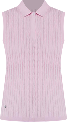 Women's Madelene Cable Knit Sleeveless Golf Polo
