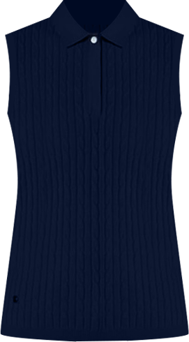 Women's Madelene Cable Knit Sleeveless Golf Polo